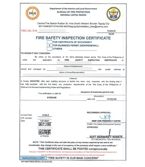 how to get fire safety inspection certificate online|Fire Safety Inspection Certificate (FSIC) in the Philippines.